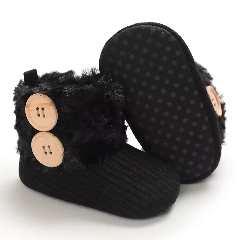 Plush Black Long Booties