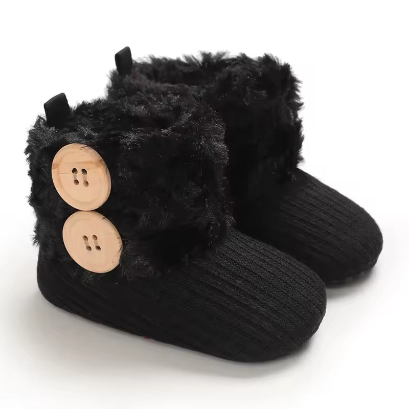 Plush Black Long Booties