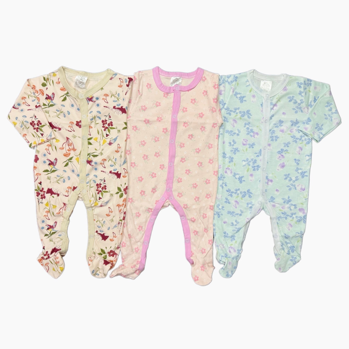 Footied Girls Rompers pack of 3