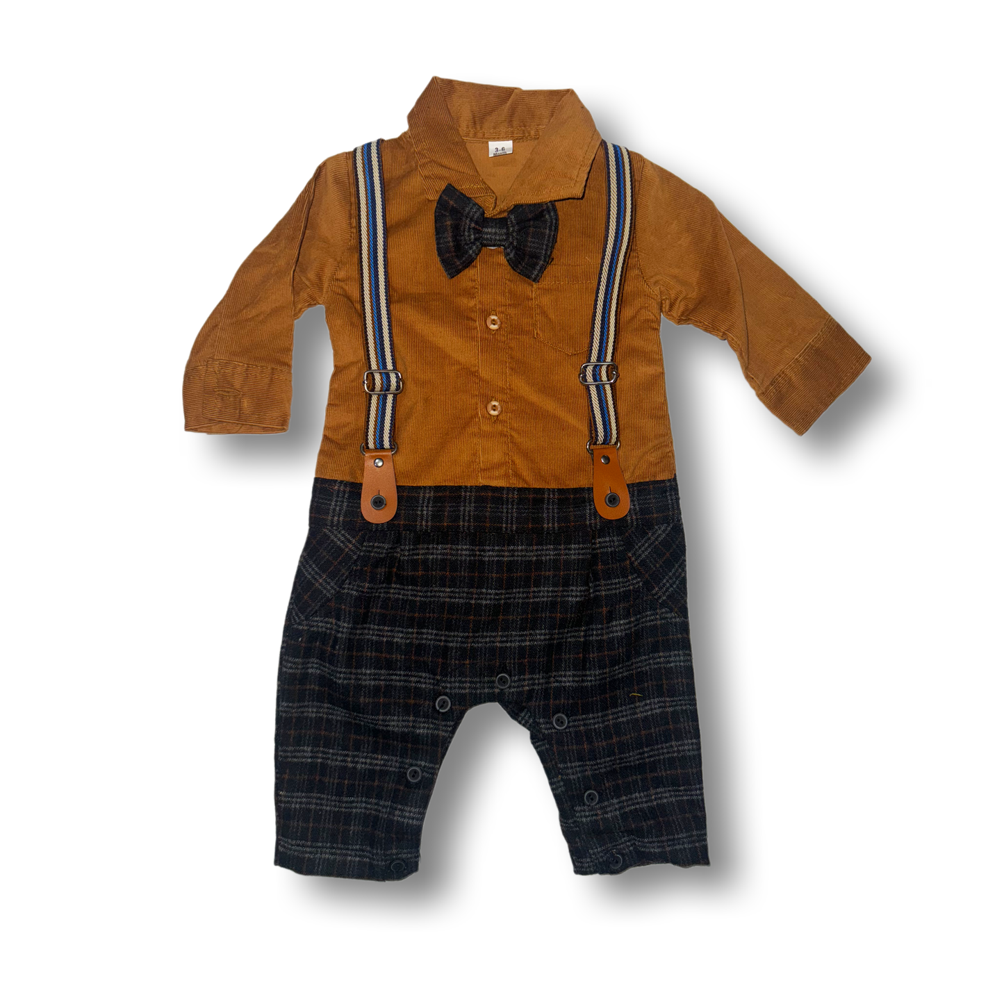 Brown Galus & Bow Romper
