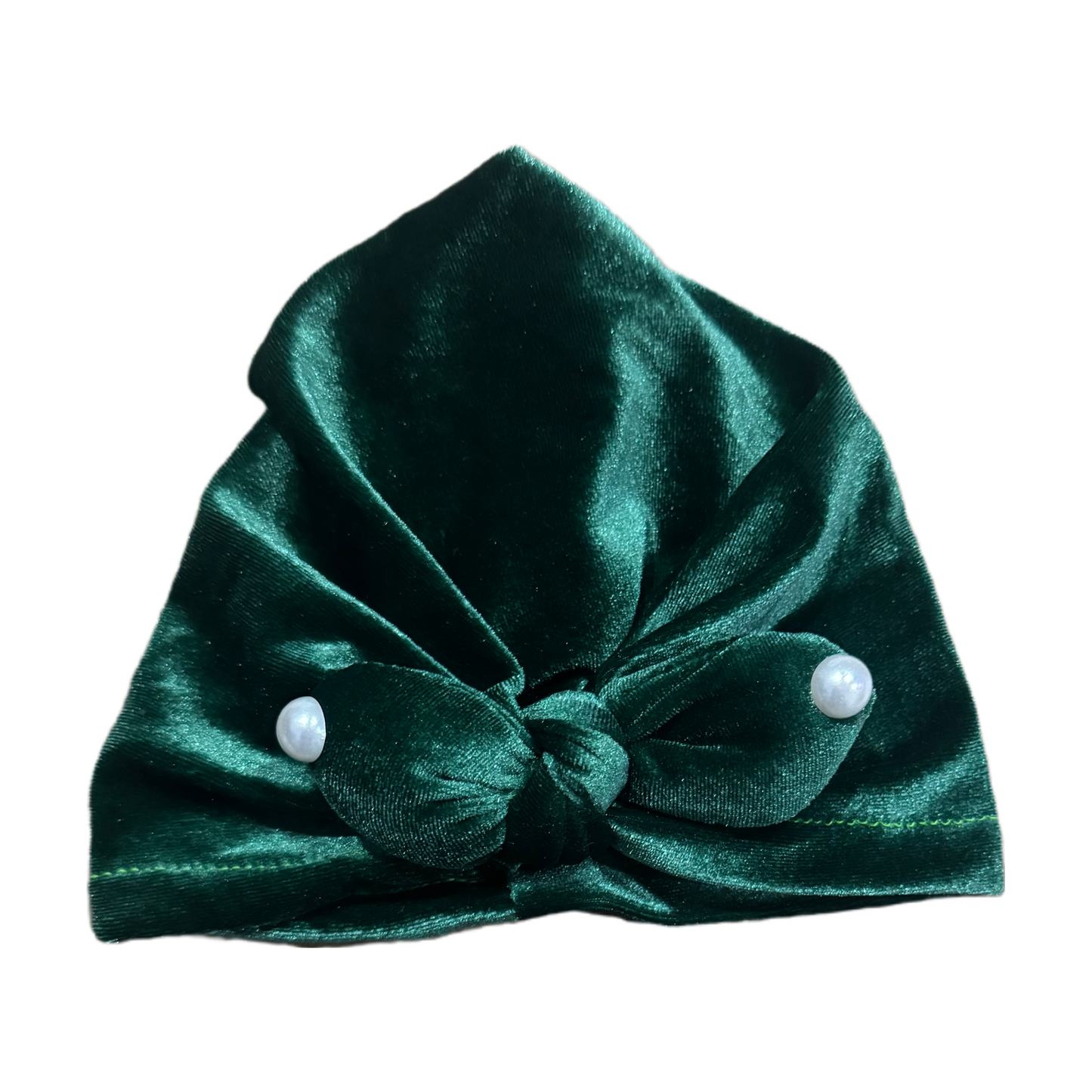 Velvet Pearl Knot Turban Cap