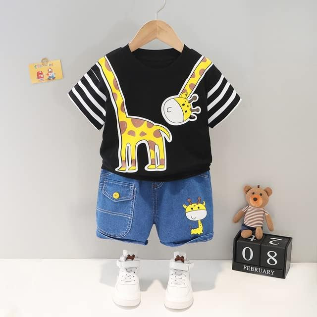 Giraffe T-Shirt & Denim Short Set