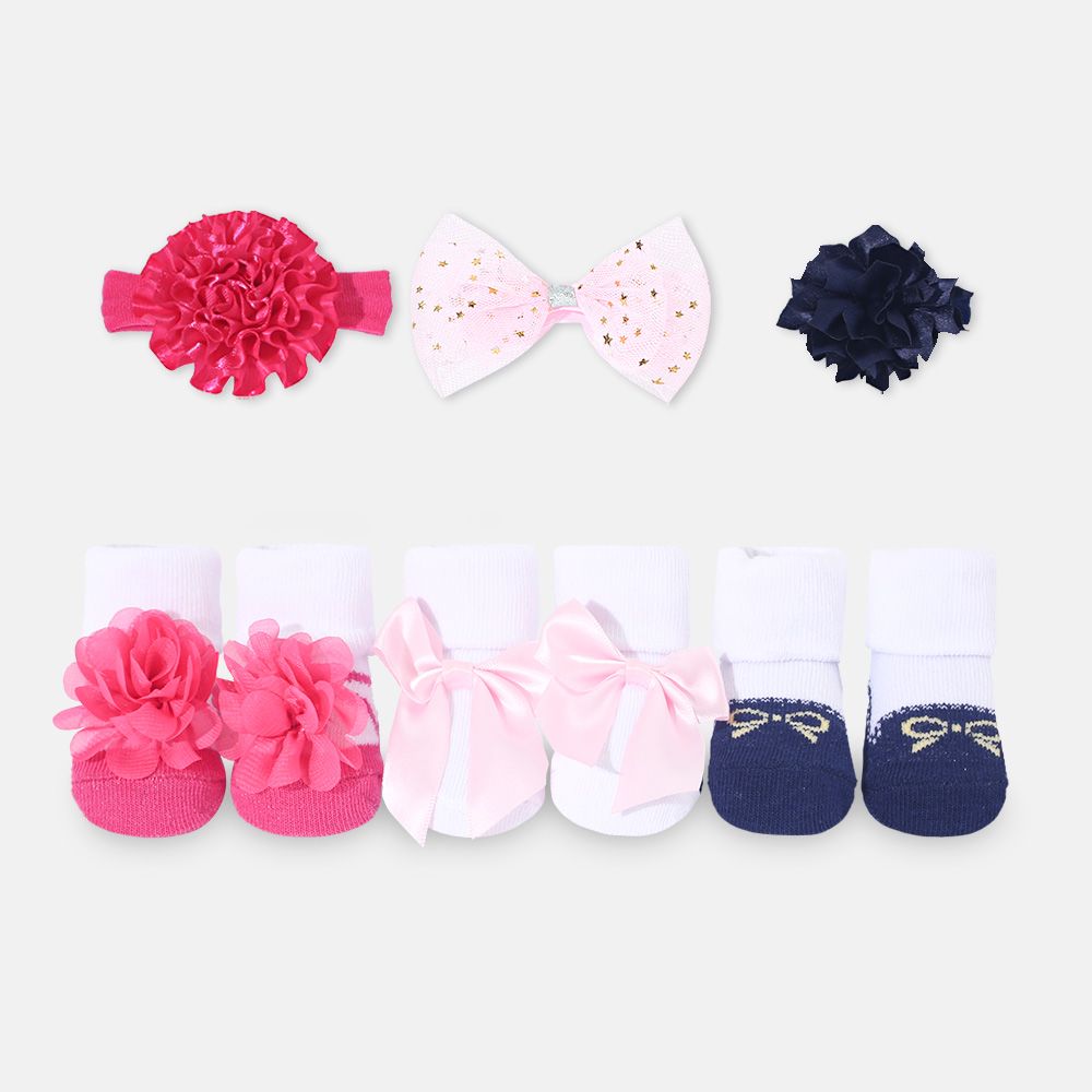 Bebe Fevour 6 piece Headband & Bootie set