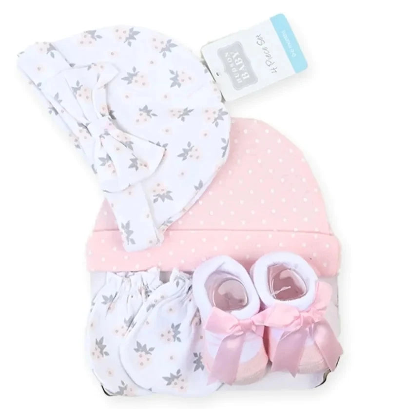 Hudson Caps, Booties & Mittens Set