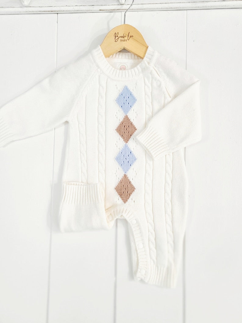 Knit Sweater Romper & Cap