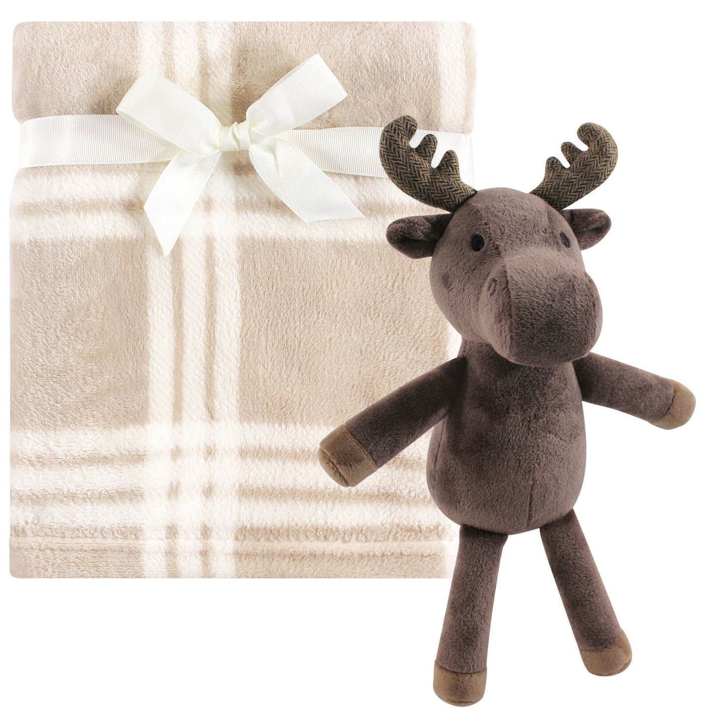 Hudson Baby Moose Blanket with Plush Toy