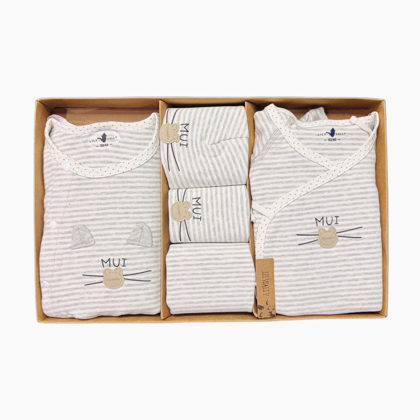 Grey cat face 7 piece starter set