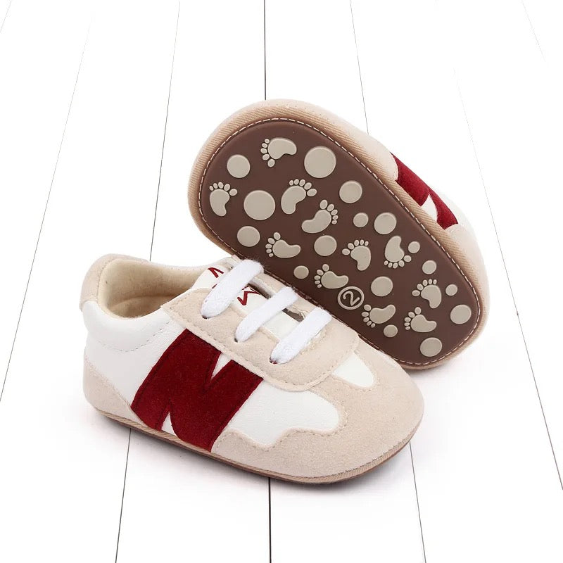 Beige & Maroon Shoes