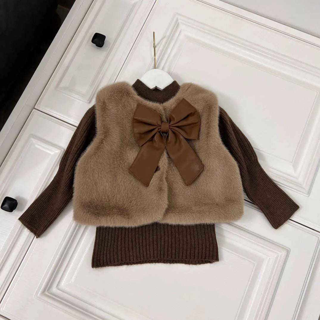 Korean Faux fur & Plaid skirt 4 Piece Set
